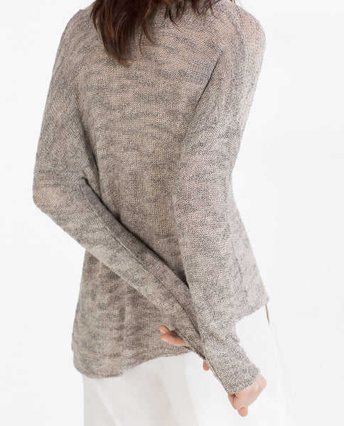 ASYMMETRIC HEM SWEATER