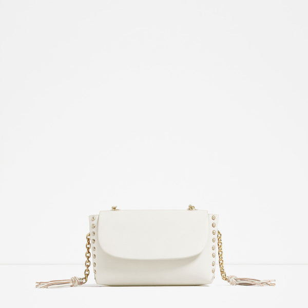 STUDS AND CHAIN CROSS BODY BAG