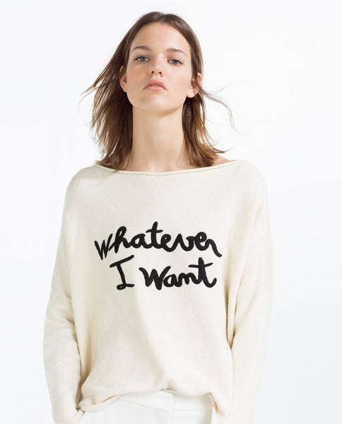 TEXT PRINT SWEATER