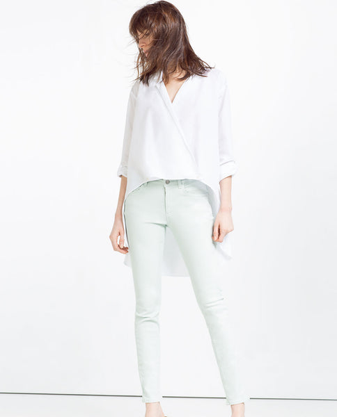 SKINNY MID-RISE TROUSERS