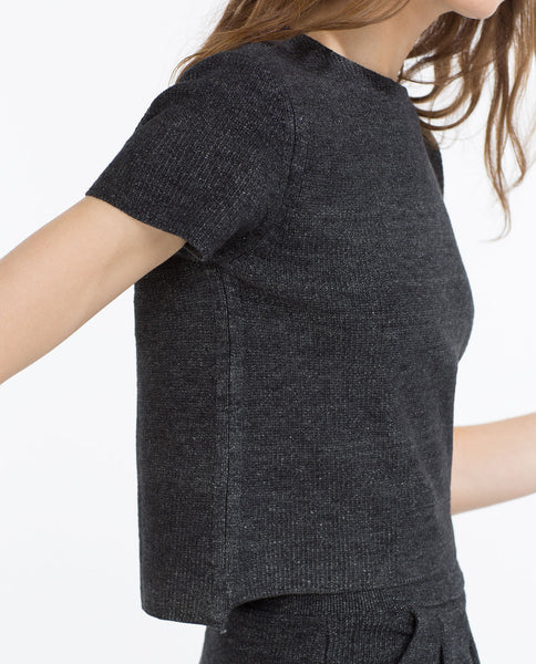 SHORT SLEEVE SWEATER