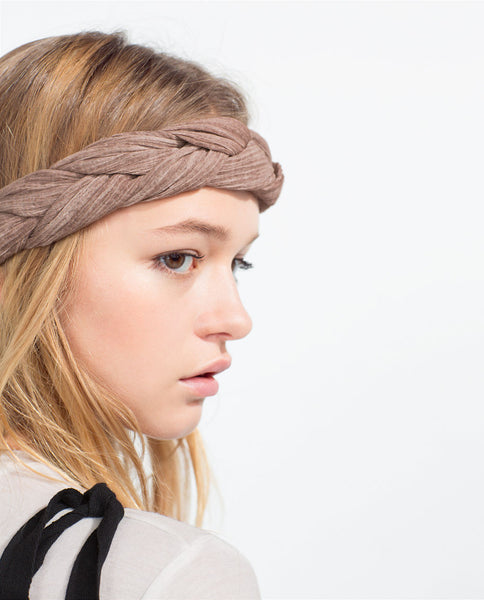 BRAIDED COTTON TURBAN HAIRBAND