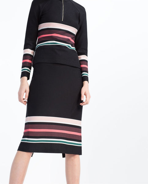 BODYCON STRIPED SKIRT